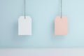 Price tag fluttering flat design front view Black Friday theme 3D render Split-complementary color scheme