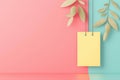 Price tag fluttering flat design front view Black Friday theme 3D render Split-complementary color scheme
