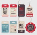 Price tags label design set. Vector. Royalty Free Stock Photo