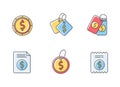 Price tags RGB color icons set Royalty Free Stock Photo