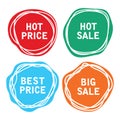 price tags. sale offer labels. vector Royalty Free Stock Photo