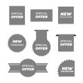Price tags vector collection. Ribbon sale banners isolated. New collection offers vector sticker design Royalty Free Stock Photo