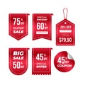 Price tags vector collection. Ribbon sale banners isolated. New collection offers vector sticker design Royalty Free Stock Photo