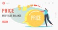 Price and Value Balance Landing Page Template. Customers Satisfaction with Product Cost and Worth. Shopping Offer