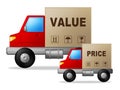 Price Versus Value Boxes Demonstrating Product Evaluation Of Cost And Worth - 3d Illustration