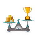 Price of victory vector concept in flat style with goblet Royalty Free Stock Photo