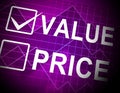 Price Vs Value Graph Comparing Cost Outlay Against Financial Worth - 3d Illustration