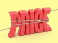 Price word in a rope loop. Royalty Free Stock Photo