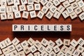 Priceless word concept