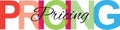 pricing colorful word on white Royalty Free Stock Photo