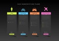 Pricing compare table dark template with four product cards