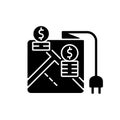 Pricing by locality black glyph icon