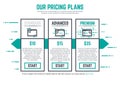 Pricing plan line pixel concept