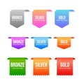 Pricing plans vector. Ribbon sale banners isolated. New collection offers vector sticker design Royalty Free Stock Photo