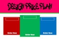 Pricing table, subscription plans comparison design template with glass effect. Royalty Free Stock Photo