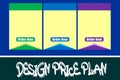 Pricing table, subscription plans comparison design template with glass effect. Royalty Free Stock Photo