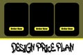 Pricing table, subscription plans comparison design template with glass effect. Royalty Free Stock Photo