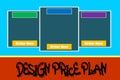 Pricing table, subscription plans comparison design template with glass effect. Royalty Free Stock Photo