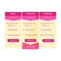 Pricing table template