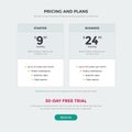 Pricing table vector illustration, price page design Royalty Free Stock Photo