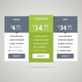 Pricing table. Vector illustration.