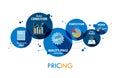 PRICING Vector Concept Banner on Circles Royalty Free Stock Photo