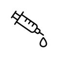 Prick with the drug icon vector. Isolated contour symbol illustration