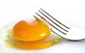 Pricking the egg with a fork Royalty Free Stock Photo