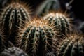 Prickly Beauty: Closeup of Cactus Spines on a Textured Background for Posters and Web. Royalty Free Stock Photo