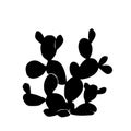 Prickly pear cactus icon in black style isolated on white background. Mexico country symbol vector illustration. Royalty Free Stock Photo