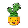 Prickly pear cute kawaii vector character