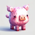 Prickly Pink Pig: 3d Skeleton Pixel Art With Minimal Retouching