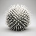 Prickly Spiked Ball 3d Rendering With Monochromatic White Figures