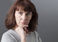 Pride and arrogance for displeased mature woman Royalty Free Stock Photo