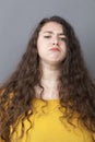 Pride and arrogance for offended big young woman