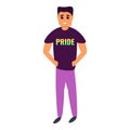 Pride bisexual icon, cartoon style