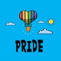 pride concept - pride heart with rocket launch. Royalty Free Stock Photo