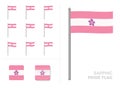 Sapphic Pride Flag Waving Animation App Icon Vector