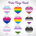 Pride flags heart signs and sex sign vecter design
