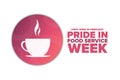 Pride in Food Service or Foodservice Week. First week in February. Holiday concept. Template for background, banner Royalty Free Stock Photo