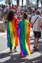 Pride of the lesbian, gay, bisexual and transgender People in the streets of Sitges, Spain on 17. Juny, 2018