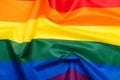 Pride LGBT gay rainbow flag top view flat lay abstract background Royalty Free Stock Photo