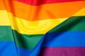 Pride LGBT gay rainbow flag top view flat lay Royalty Free Stock Photo