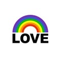 Pride LGBT icon in rainbow colors: Pride Flag. Rainbow, Love, Support, Freedom Symbols. Gay Pride Month. Flat design signs isolate Royalty Free Stock Photo