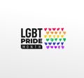 Pride LGBT Month in June. Vector logo lesbian Gay Bisexual Transgender. Celebrated annually. Flag rainbow love concept. Human Royalty Free Stock Photo