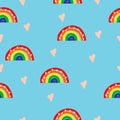 Pride lgbt rainbow flag seamless pattern vector