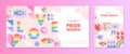 Pride month banners templates.LGBTQ+ community illustrations