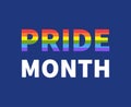 Pride month colorful alphabet letters. LGBT Pride banner. Vector illustration