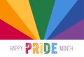 Pride month lgbt horizontal banner template. Happy Pride Month banner. Gay parade annual summer event