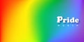 Pride month colourful blurred background. LGBTQ banner in rainbow colors with text